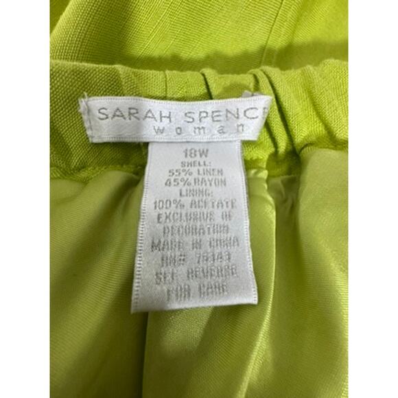 "Sarah Spencer" Linen Embroidered Sequin Skirt Asymmetrical 18W Fairy Whimsical - Picture 7 of 11